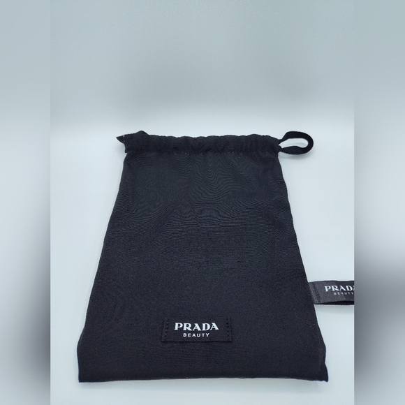 PRADA Beauty Reversible Drawstring Pouch • Black/Mint • 8x5" Cosmetic Bag NWOT - Picture 2 of 6